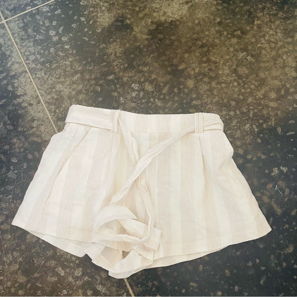 Forever 21 Cream stripe shorts